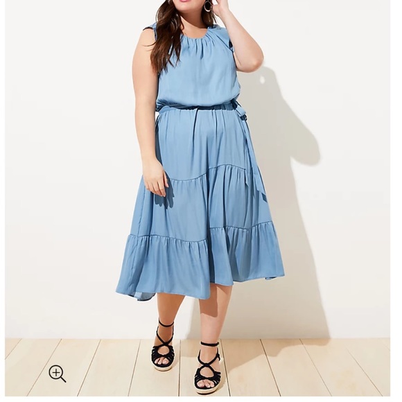 LOFT Dresses & Skirts - LOFT Plus Ruffle Tiered Skirt Dress